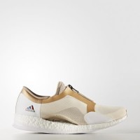 Mujer Lino/Rastro Caqui/Tactile Oro Metálico Zapatillas de entrenamiento Adidas Pure Boost X Trainer Zip (Bb3290)