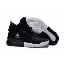 Hombre Adidas Originals Tubular X Knit Zapatillas de deporte - Negro/Carbon/Vendimia Blanco