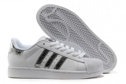 Zapatillas casual Hombre/Mujer Blanco/Plata Adidas Originals Superstar 2 Bling