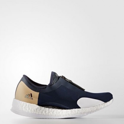 Colegial Armada/Núcleo Negro/Azul Mujer Zapatillas de entrenamiento Adidas Lifestyle Pure Boost X Trainer Zip (Ba8038)