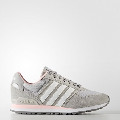 Zapatillas Gris Dos/Calzado Blanco/Icey Rosa Mujer Adidas Neo 10k (Bb9801)