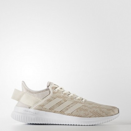 Tiza Blanco/Perla Gris/Rastro Caqui Mujer Adidas Neo Cloudfoam Qt Flex Zapatillas de deporte (Aq1620)
