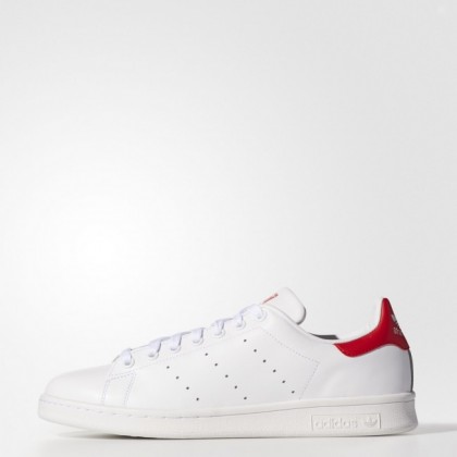 Zapatillas casual Adidas Originals Stan Smith Calzado Blanco/Colegial Rojo Mujer Hombre (M20326)