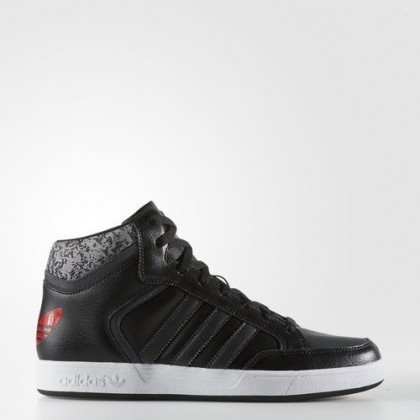 Zapatillas de entrenamiento Adidas Originals Varial Mid Hombre Núcleo Negro/Oscuro Gris Brezo Sólido Gris/Scarlet (Bb8768)